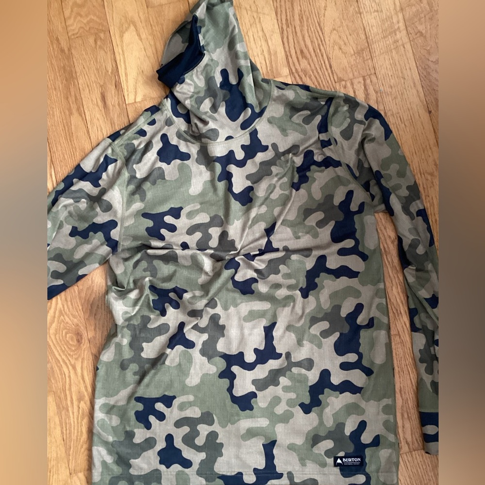🏂 BURTON Medium Weight Camouflage COWL Neck Long Sleeve Unisex SZ XL